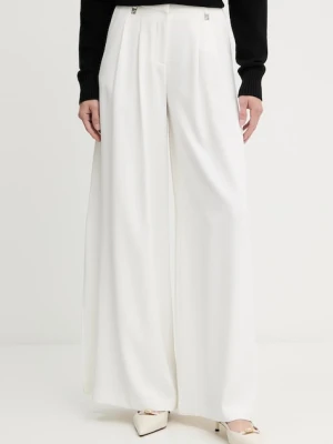 Morgan spodnie damskie kolor biały szerokie high waist POUMA.F