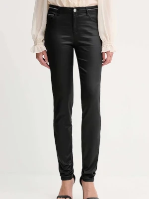 Morgan spodnie damskie kolor czarny dopasowane high waist PALAO