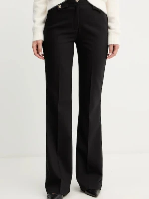 Morgan spodnie damskie kolor czarny proste high waist PADOR.F