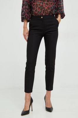 Morgan spodnie PLIME.F damskie kolor czarny proste medium waist