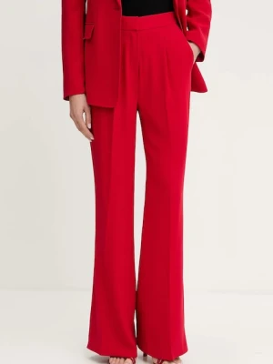 Morgan spodnie damskie kolor czerwony proste high waist PVESY.F