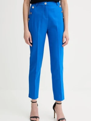 Morgan spodnie damskie kolor fioletowy fason cygaretki medium waist PKY.F