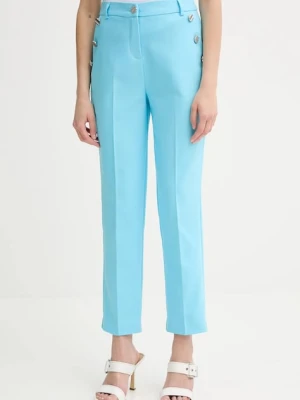 Morgan spodnie damskie kolor niebieski fason cygaretki medium waist PKY.F