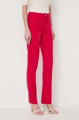 Morgan spodnie PBERY.F damskie kolor różowy dopasowane high waist
