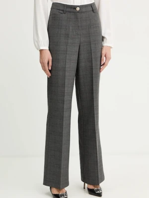 Morgan spodnie damskie kolor szary proste high waist PTARY.F