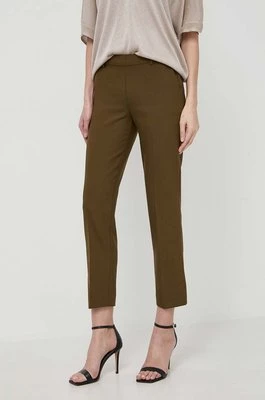 Morgan spodnie PATY.F damskie kolor zielony proste medium waist