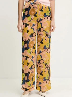 Morgan spodnie damskie kolor żółty proste high waist PERY.F
