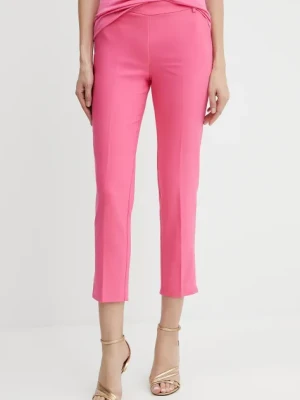 Morgan spodnie PALIX.F damskie kolor różowy dopasowane high waist PALIX.F
