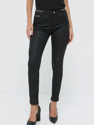 Morgan spodnie PALONA damskie kolor czarny dopasowane medium waist