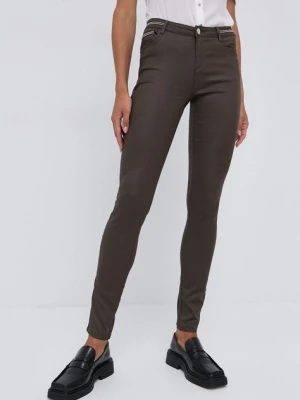 Zdjęcie produktu Morgan Spodnie PALONA damskie kolor zielony dopasowane medium waist
