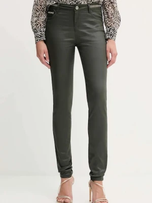 Morgan spodnie PALONA damskie kolor zielony dopasowane medium waist PALONA