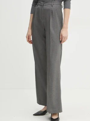 Morgan spodnie PANIS.F damskie kolor szary szerokie high waist PANIS.F