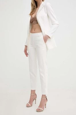 Morgan spodnie PATY.F damskie kolor biały proste medium waist PATY.F