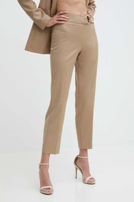 Morgan spodnie PBAC.F damskie kolor beżowy proste medium waist PBAC.F
