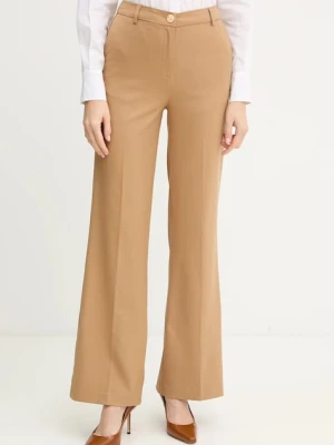 Morgan spodnie PETAL.F damskie kolor beżowy proste high waist PETAL.F