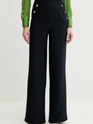 Morgan spodnie PINO.F damskie kolor granatowy szerokie high waist PINO.F