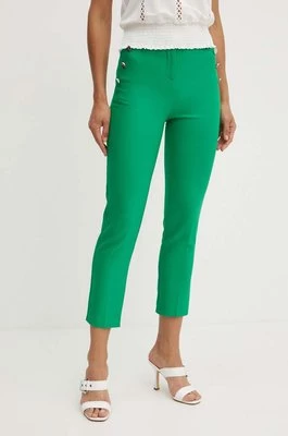 Morgan spodnie PRATY damskie kolor zielony fason cygaretki high waist PRATY