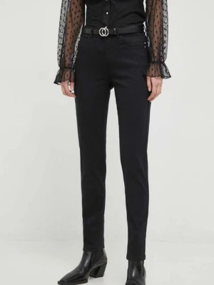 Morgan spodnie PRETTY damskie kolor czarny proste high waist