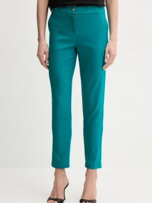 Morgan spodnie PVOPA.F damskie kolor zielony fason cygaretki medium waist PVOPA.F
