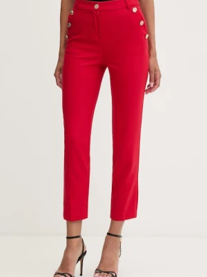 Morgan spodnie slim fit damskie czerwony