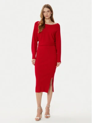 Morgan Sukienka dzianinowa 242-RMLIDO Czerwony Slim Fit