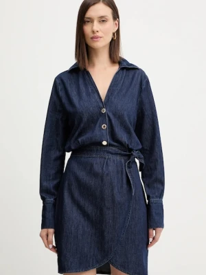Morgan sukienka jeansowa kolor niebieski mini rozkloszowana RICK