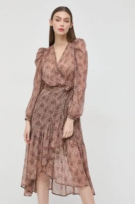 Morgan sukienka kolor brązowy midi rozkloszowana