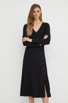 Morgan sukienka RMIBEL kolor czarny midi rozkloszowana