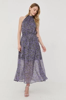 Morgan sukienka kolor fioletowy maxi rozkloszowana