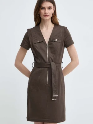 Morgan sukienka RISTI kolor zielony mini rozkloszowana