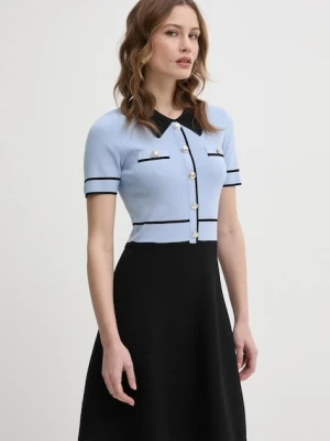 Morgan sukienka RMCHIC kolor niebieski mini rozkloszowana RMCHIC