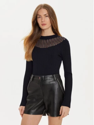 Morgan Sweter 232-MANDRIN Granatowy Slim Fit