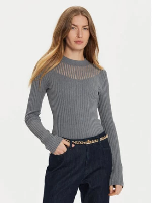 Morgan Sweter 232-MANDRIN Szary Slim Fit