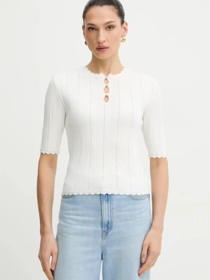 Morgan sweter damski kolor biały lekki MADIN