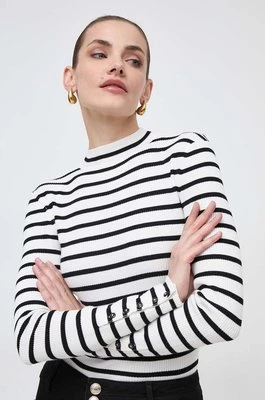 Morgan sweter damski kolor biały lekki z półgolfem