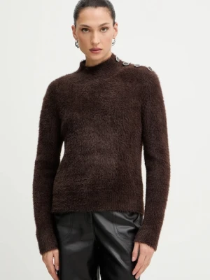 Morgan sweter damski kolor brązowy z golfem MFENNY