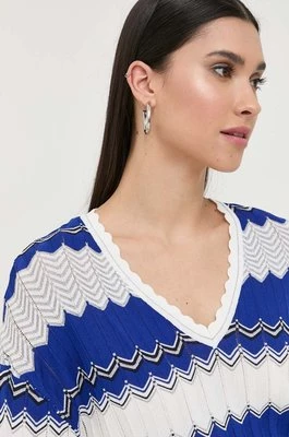 Morgan sweter damski kolor niebieski lekki