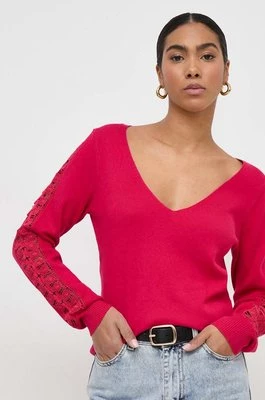 Morgan sweter MIELA damski kolor różowy lekki
