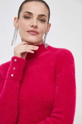 Morgan sweter damski kolor różowy z półgolfem
