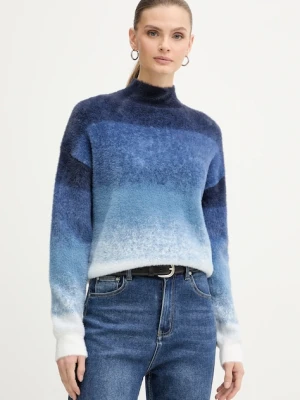 Morgan sweter MDYE damski kolor niebieski z półgolfem MDYE