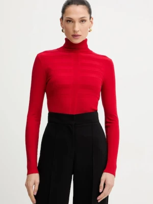 Morgan sweter MENTOS.M damski kolor czerwony z golfem MENTOS.M