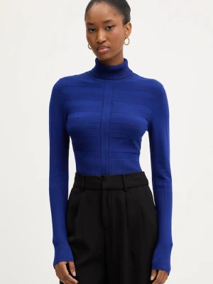 Morgan sweter MENTOS.M damski kolor granatowy z golfem MENTOS.M