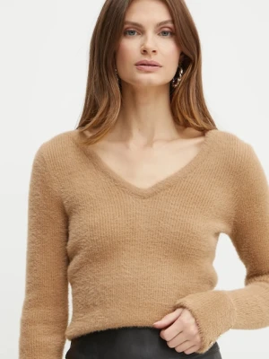 Morgan sweter MOOVE damski kolor brązowy lekki MOOVE