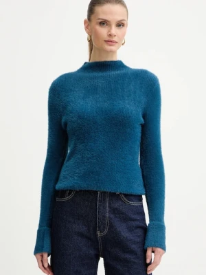 Morgan sweter MORIK.N damski kolor niebieski z półgolfem MORIK.N
