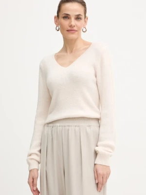 Morgan sweter z dodatkiem alpaki damski kolor beżowy lekki MCHEPA