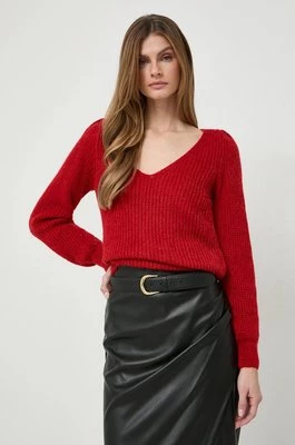 Morgan sweter z domieszką wełny damski kolor czerwony