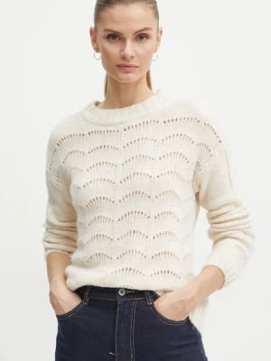 Morgan sweter z domieszką wełny MDAMON damski kolor beżowy MDAMON