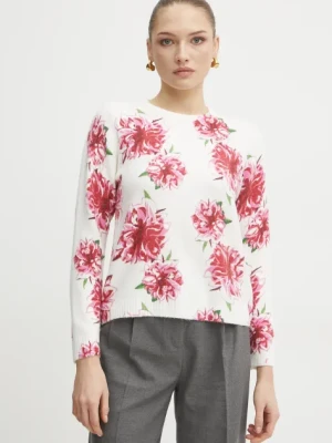 Morgan sweter z domieszką wełny MFLOWER damski kolor beżowy MFLOWER