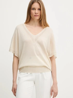 Morgan sweter z krótkim rękawem damski z wiskozy MCHRIS