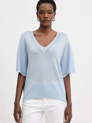 Morgan sweter z krótkim rękawem damski z wiskozy MCHRIS